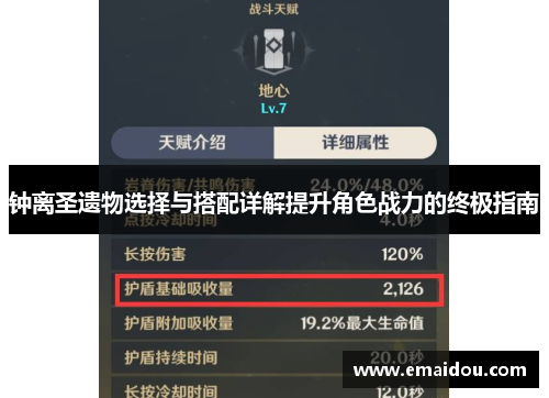 钟离圣遗物选择与搭配详解提升角色战力的终极指南